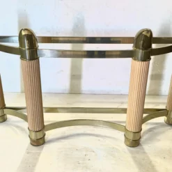 1980's Designer Brass And Wood Elephant Trunk Style Console Table Base -chairish shop 1980s designer brass and wood elephant trunk style console table base 9326 scaled