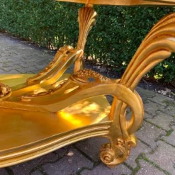 1980's Italian Baroque/ Rococo Style Centre Table In Gold Leaf Beech And Pink Marble Top -chairish shop 1980s italian baroque rococo style centre table in gold leaf beech and pink marble top 1207