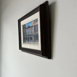 1980's Lan A. Carter Modernist Architectural Street Scene Oil Painting, Framed -chairish shop 1980s lan a carter modernist architectural street scene oil painting framed 0060 scaled