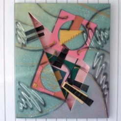 1980's Large Abstract Geometric Mixed-Media Shadow Box Painting By Johnston 12 1980's Large Abstract Geometric Mixed-Media Shadow Box Painting By Johnston -chairish shop 1980s large abstract geometric mixed media shadow box painting by johnston 3522 scaled