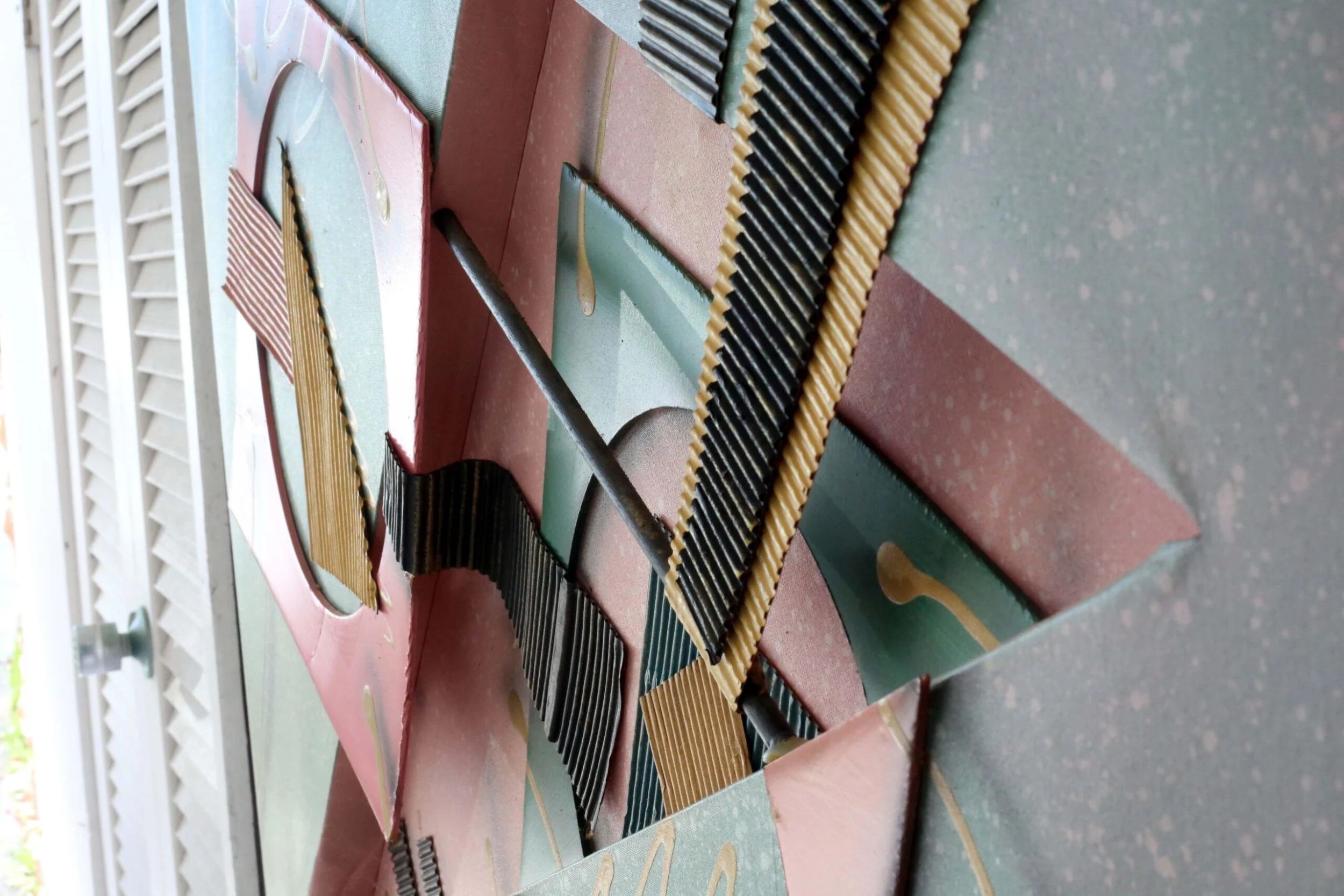 1980's Large Abstract Geometric Mixed-Media Shadow Box Painting By Johnston 7 1980's Large Abstract Geometric Mixed-Media Shadow Box Painting By Johnston - Image 7