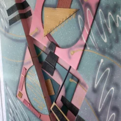 1980's Large Abstract Geometric Mixed-Media Shadow Box Painting By Johnston 13 1980's Large Abstract Geometric Mixed-Media Shadow Box Painting By Johnston -chairish shop 1980s large abstract geometric mixed media shadow box painting by johnston 8404 scaled