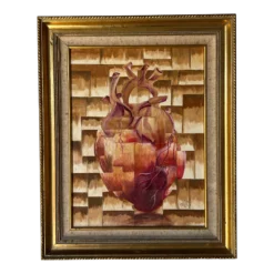 1980's Lolita Fernandez Brito " A Torch In The Space " Oil Painting, Frame