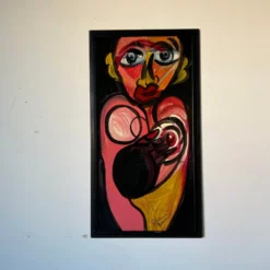 1980's " Nude Lover " Abstract Painting By Piter Keil -chairish shop 1980s nude lover abstract painting by piter keil 3640 scaled