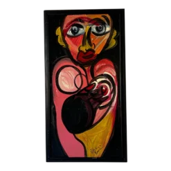 1980's " Nude Lover " Abstract Painting By Piter Keil