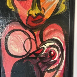 1980's " Nude Lover " Abstract Painting By Piter Keil -chairish shop 1980s nude lover abstract painting by piter keil 8205 scaled