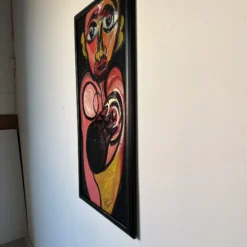 1980's " Nude Lover " Abstract Painting By Piter Keil -chairish shop 1980s nude lover abstract painting by piter keil 9564 scaled