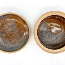 1980's Organic Modern Signed Stoneware Dish With Sea Shells On Lid -chairish shop 1980s organic modern signed stoneware dish with sea shells on lid 6341