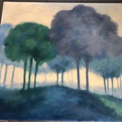 1980’s Original Vintage Abstract Blue Tree Landsape Painting Signed 7 1980’s Original Vintage Abstract Blue Tree Landsape Painting Signed -chairish shop 1980s original vintage abstract blue tree landsape painting signed 1466