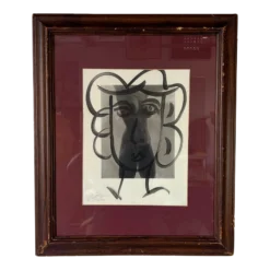 1980's Peter R. Keil " Nude II " Abstract Painting , Framed