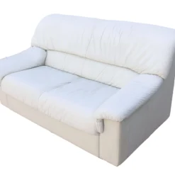 1980's Postmodern Natuzzi Salotti Italia White Leather Loveseat Couch -chairish shop 1980s postmodern natuzzi salotti italia white leather loveseat couch 1765