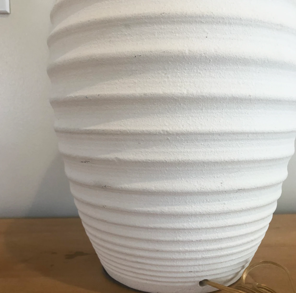 1980's Postmodern Ribbed Shaped Plaster Lamp By Markel 3 1980's Postmodern Ribbed Shaped Plaster Lamp By Markel - Image 3