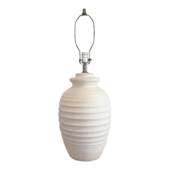 1980's Postmodern Ribbed Shaped Plaster Lamp By Markel