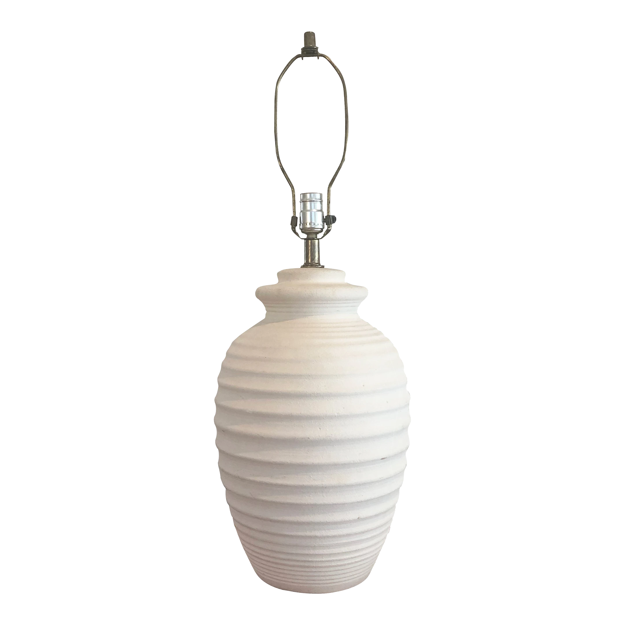 1980's Postmodern Ribbed Shaped Plaster Lamp By Markel 1 1980's Postmodern Ribbed Shaped Plaster Lamp By Markel