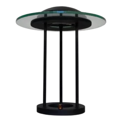 1980's Postmodern Robert Sonneman Saucer Table Lamp