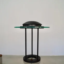 1980's Postmodern Robert Sonneman Saucer Table Lamp -chairish shop 1980s postmodern robert sonneman saucer table lamp 7984 scaled