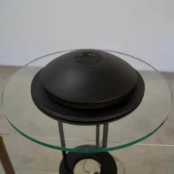 1980's Postmodern Robert Sonneman Saucer Table Lamp -chairish shop 1980s postmodern robert sonneman saucer table lamp 9921 scaled