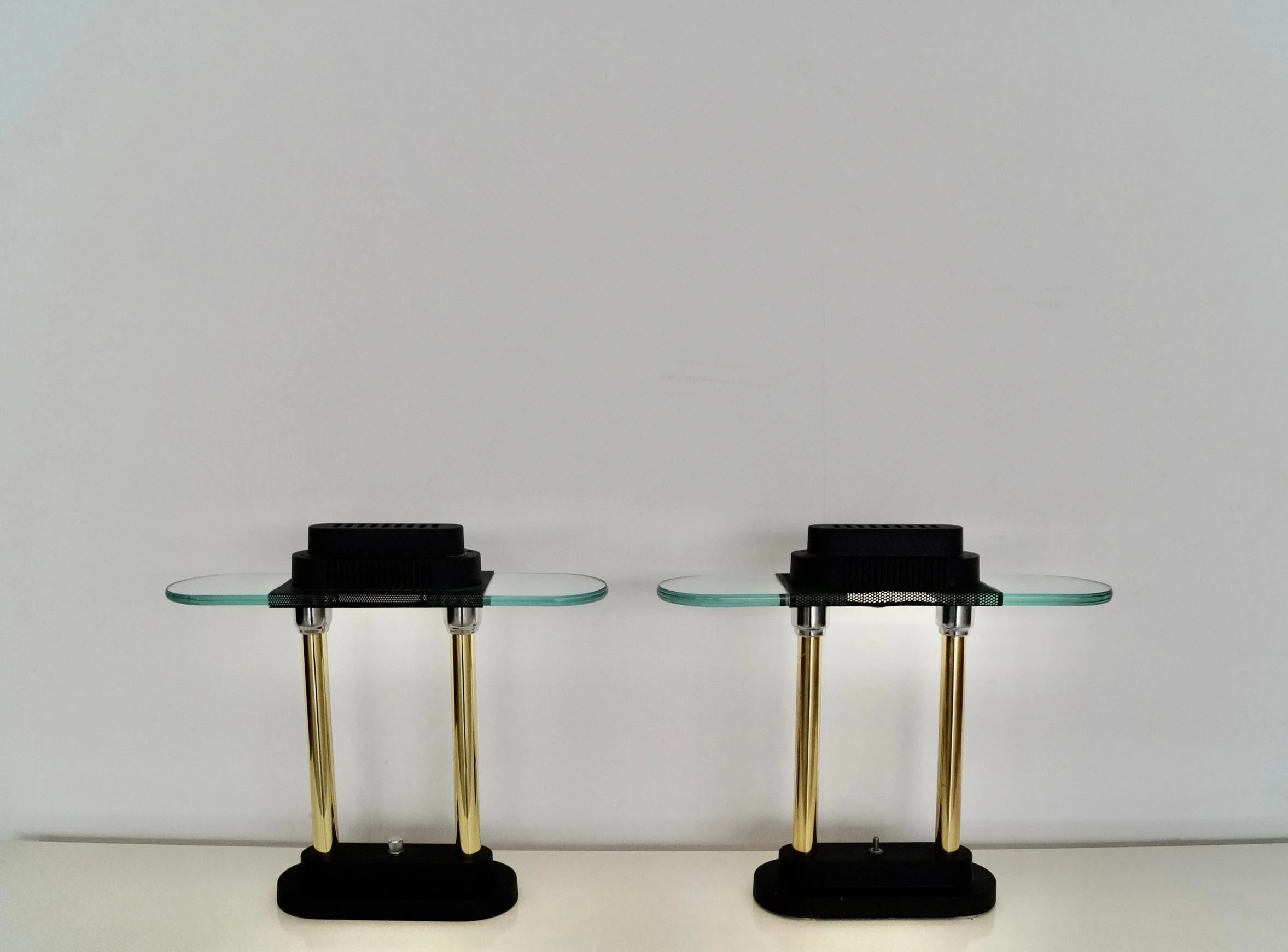 1980's Postmodern Robert Sonneman Table Lamps - A Pair 2 1980's Postmodern Robert Sonneman Table Lamps - A Pair - Image 2