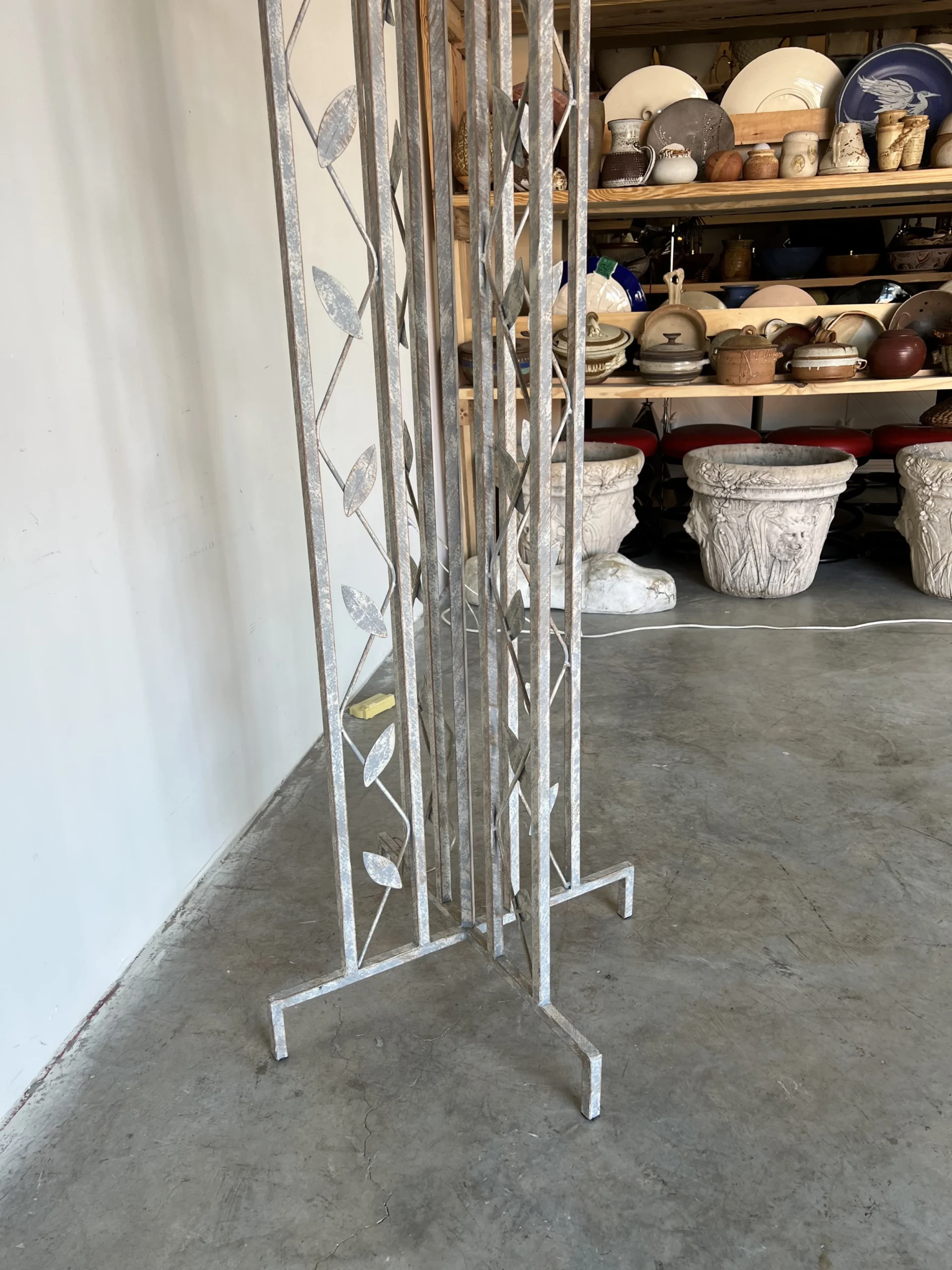 1980's Postmodern - Style Sculptural Metal And Plaster Torchiere Floor Lamp 9 1980's Postmodern - Style Sculptural Metal And Plaster Torchiere Floor Lamp - Image 9
