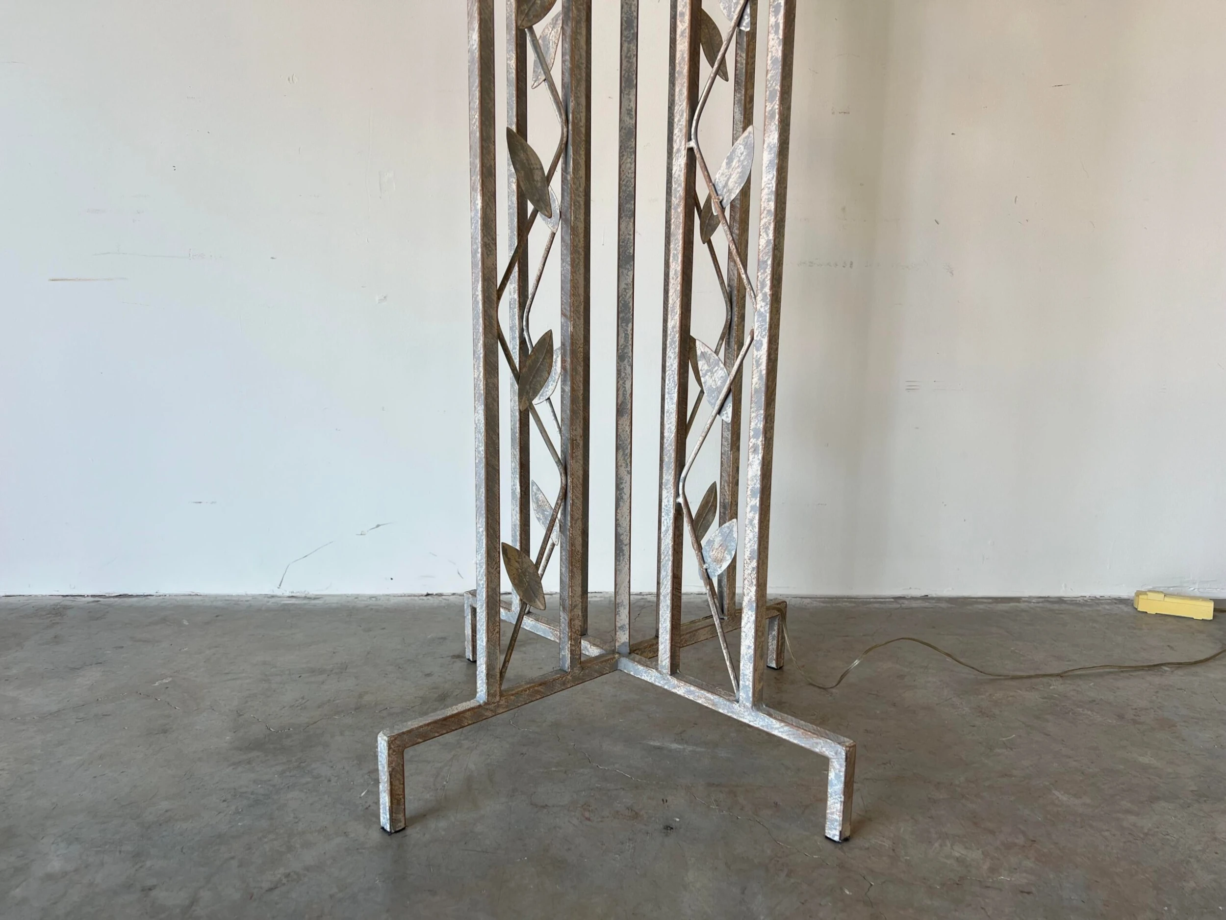 1980's Postmodern - Style Sculptural Metal And Plaster Torchiere Floor Lamp 3 1980's Postmodern - Style Sculptural Metal And Plaster Torchiere Floor Lamp - Image 3