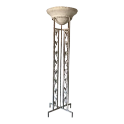 1980's Postmodern - Style Sculptural Metal And Plaster Torchiere Floor Lamp