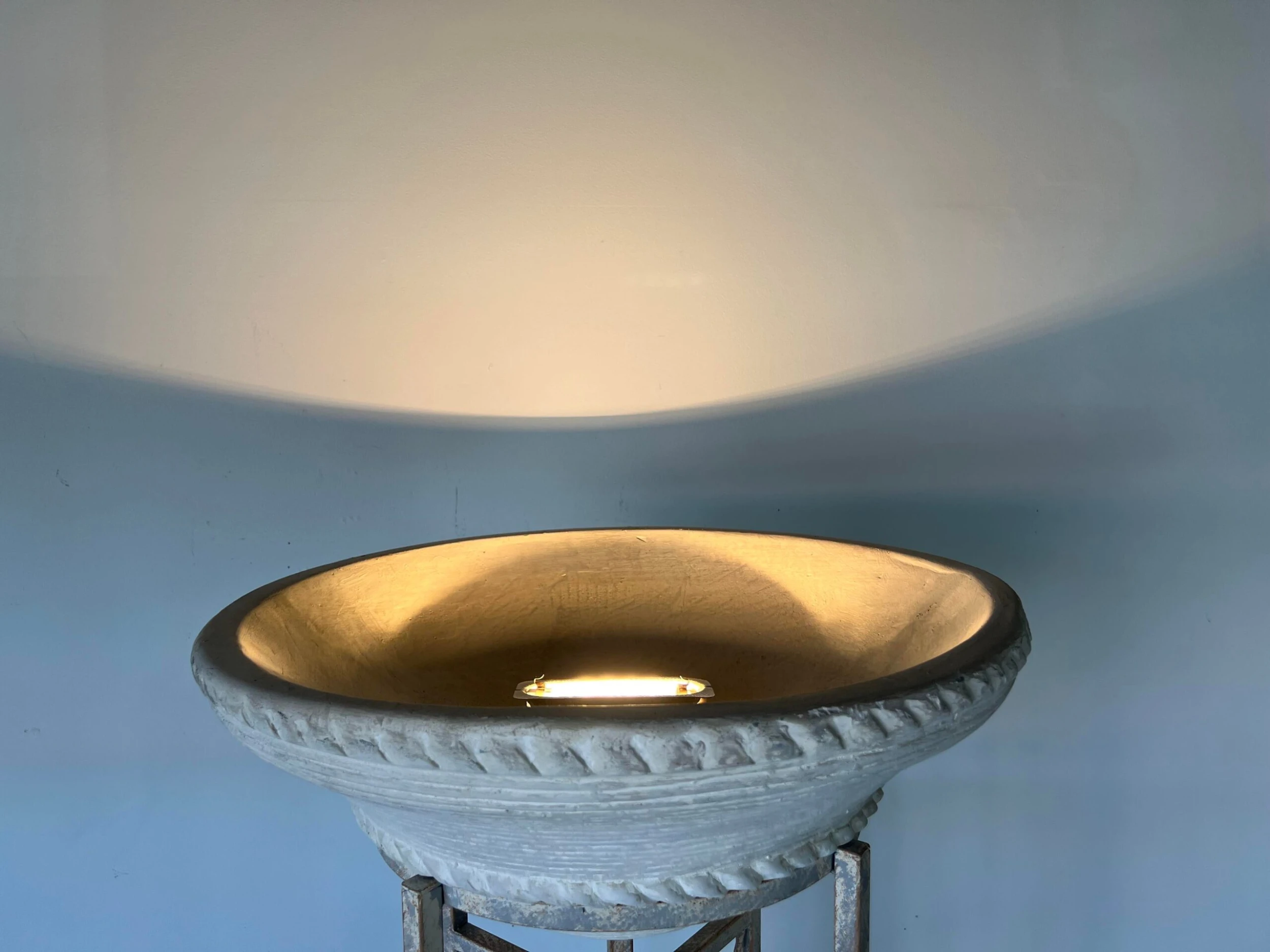 1980's Postmodern - Style Sculptural Metal And Plaster Torchiere Floor Lamp 10 1980's Postmodern - Style Sculptural Metal And Plaster Torchiere Floor Lamp - Image 10