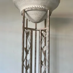 1980's Postmodern - Style Sculptural Metal And Plaster Torchiere Floor Lamp 15 1980's Postmodern - Style Sculptural Metal And Plaster Torchiere Floor Lamp -chairish shop 1980s postmodern style sculptural metal and plaster torchiere floor lamp 5002 scaled