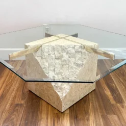 1980's Postmodern Tesselated Mactan Stone And Brass Coffee Table With Glass Top 19 1980's Postmodern Tesselated Mactan Stone And Brass Coffee Table With Glass Top -chairish shop 1980s postmodern tesselated mactan stone and brass coffee table with glass top 1730