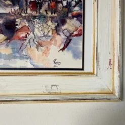 1980's Ronald Smith "Country Scene " Abstract Composition Watercolor Painting 14 1980's Ronald Smith "Country Scene " Abstract Composition Watercolor Painting -chairish shop 1980s ronald smith country scene abstract composition watercolor painting 1122 scaled