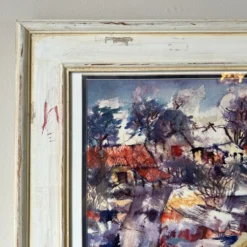 1980's Ronald Smith "Country Scene " Abstract Composition Watercolor Painting 18 1980's Ronald Smith "Country Scene " Abstract Composition Watercolor Painting -chairish shop 1980s ronald smith country scene abstract composition watercolor painting 3080 scaled