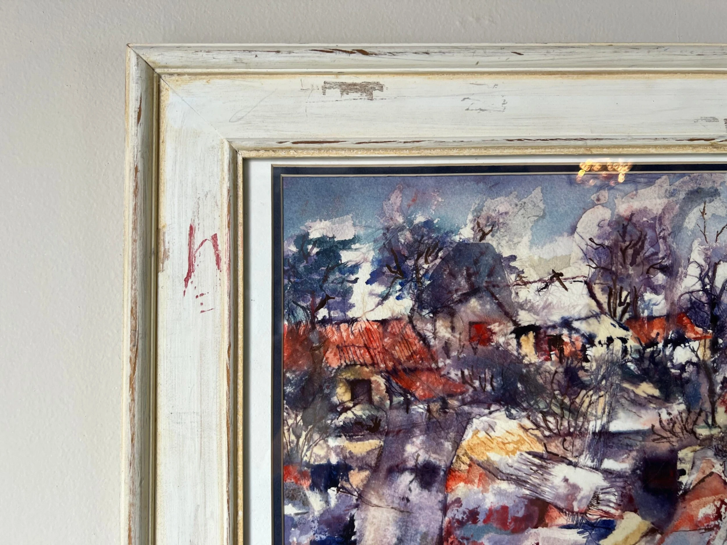 1980's Ronald Smith "Country Scene " Abstract Composition Watercolor Painting 9 1980's Ronald Smith "Country Scene " Abstract Composition Watercolor Painting - Image 9