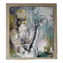 1980's S. M. Johnson Mixed Media Expressionist Abstract Painting