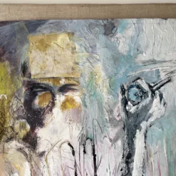 1980's S. M. Johnson Mixed Media Expressionist Abstract Painting -chairish shop 1980s s m johnson mixed media expressionist abstract painting 2794 scaled