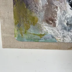 1980's S. M. Johnson Mixed Media Expressionist Abstract Painting -chairish shop 1980s s m johnson mixed media expressionist abstract painting 9670 scaled