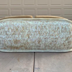 1980’s Upholstered Rattan Sofa 14 1980’s Upholstered Rattan Sofa -chairish shop 1980s upholstered rattan sofa 1243 scaled