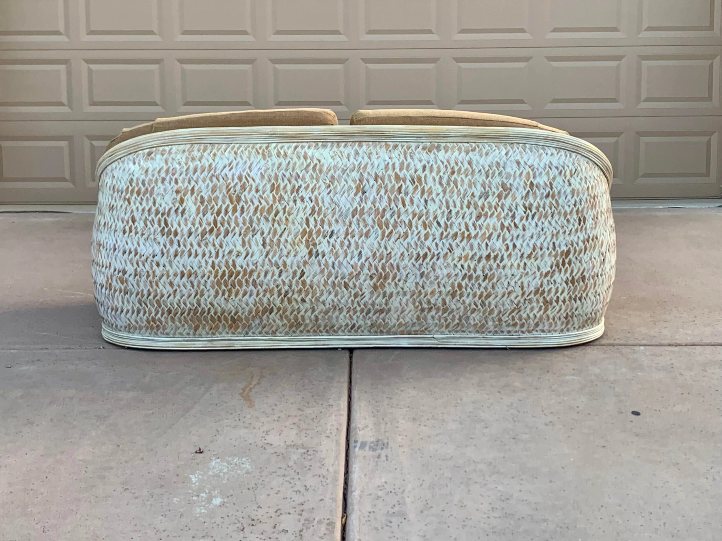 1980’s Upholstered Rattan Sofa 6 1980’s Upholstered Rattan Sofa - Image 6