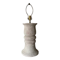 1980's Vintage Faux Bois Plaster Table Lamp