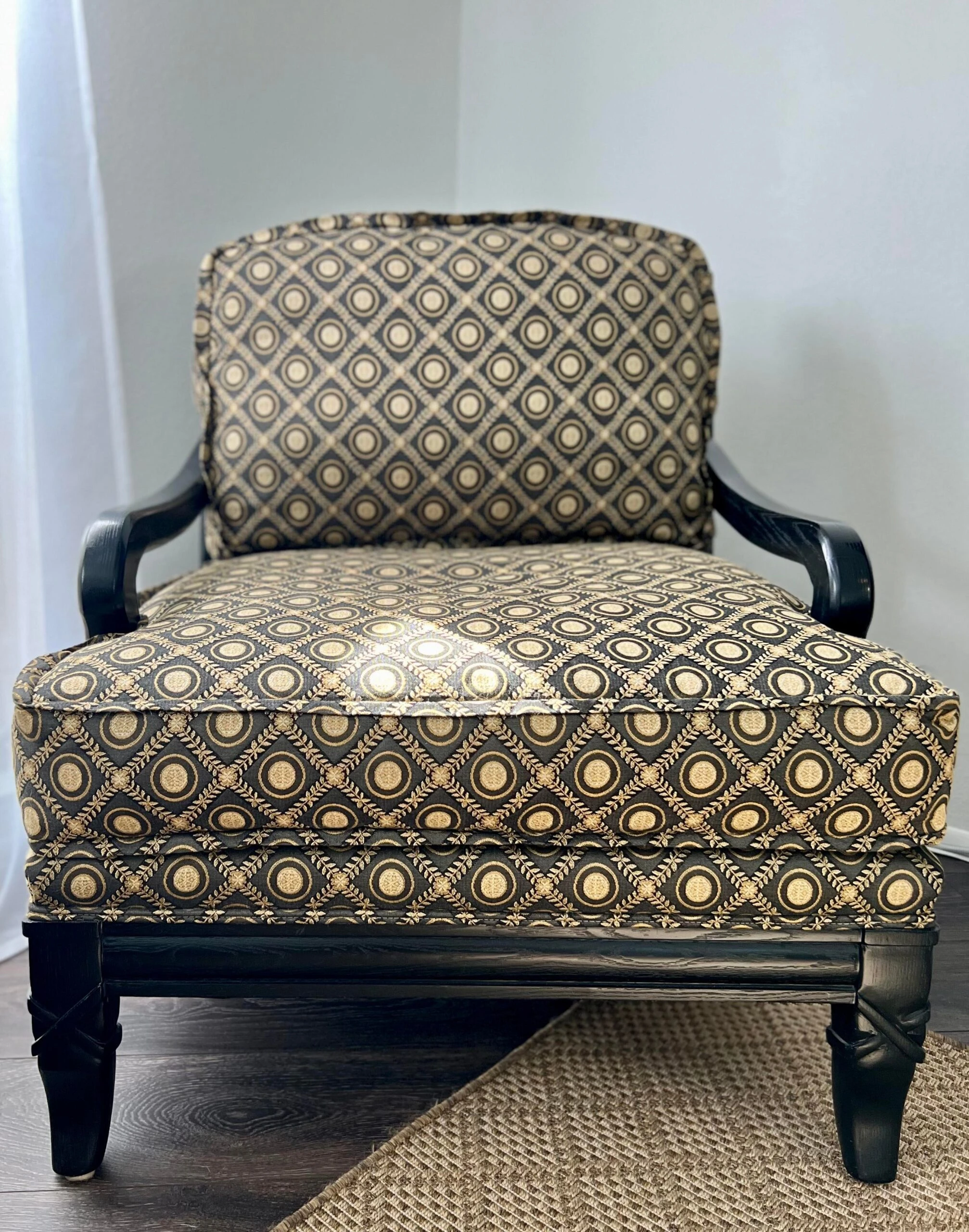 1980’s Vintage Marge Carson Accent Chairs Plus Ottoman- 3 Pieces 6 1980’s Vintage Marge Carson Accent Chairs Plus Ottoman- 3 Pieces - Image 6