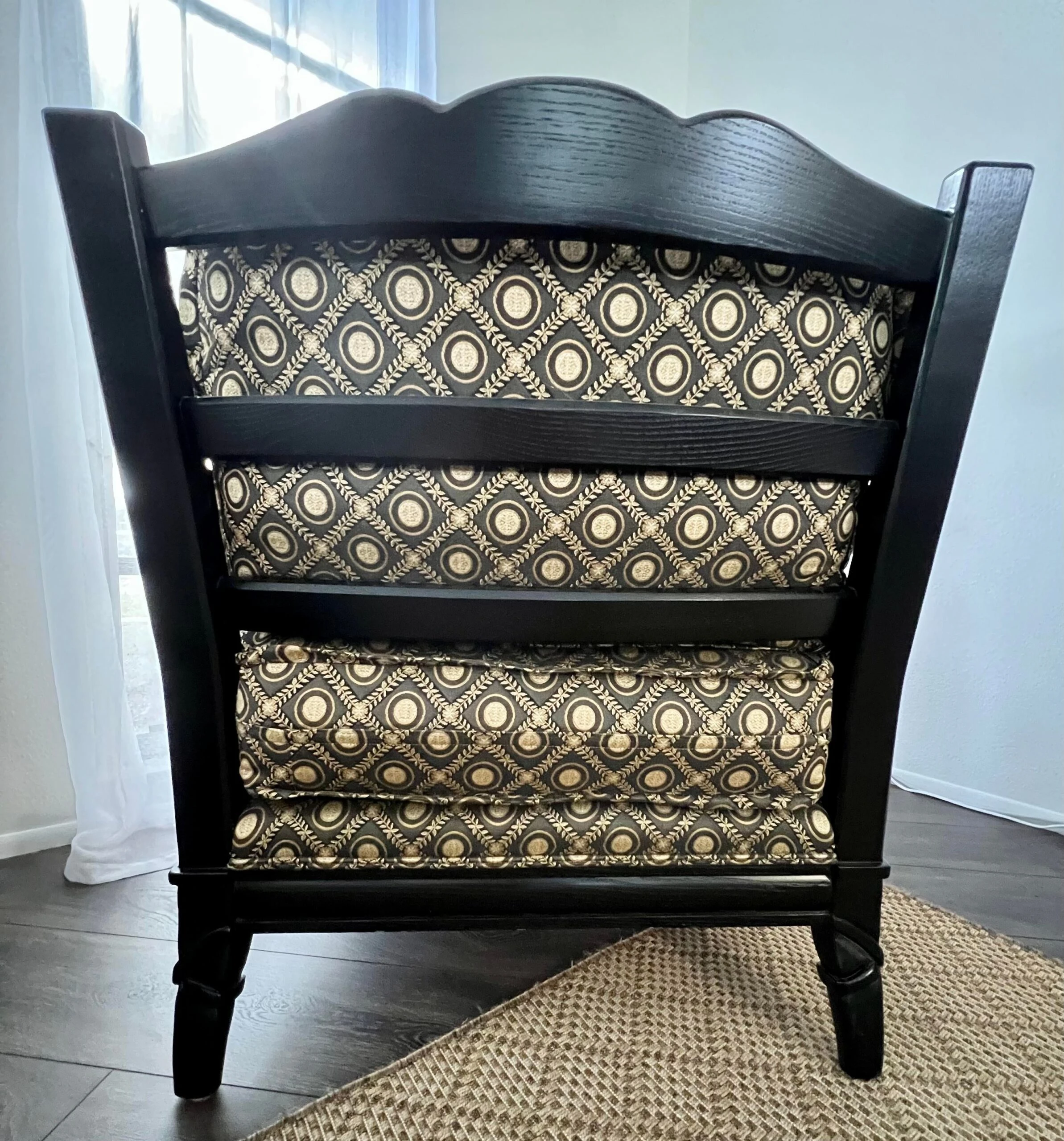 1980’s Vintage Marge Carson Accent Chairs Plus Ottoman- 3 Pieces 4 1980’s Vintage Marge Carson Accent Chairs Plus Ottoman- 3 Pieces - Image 4