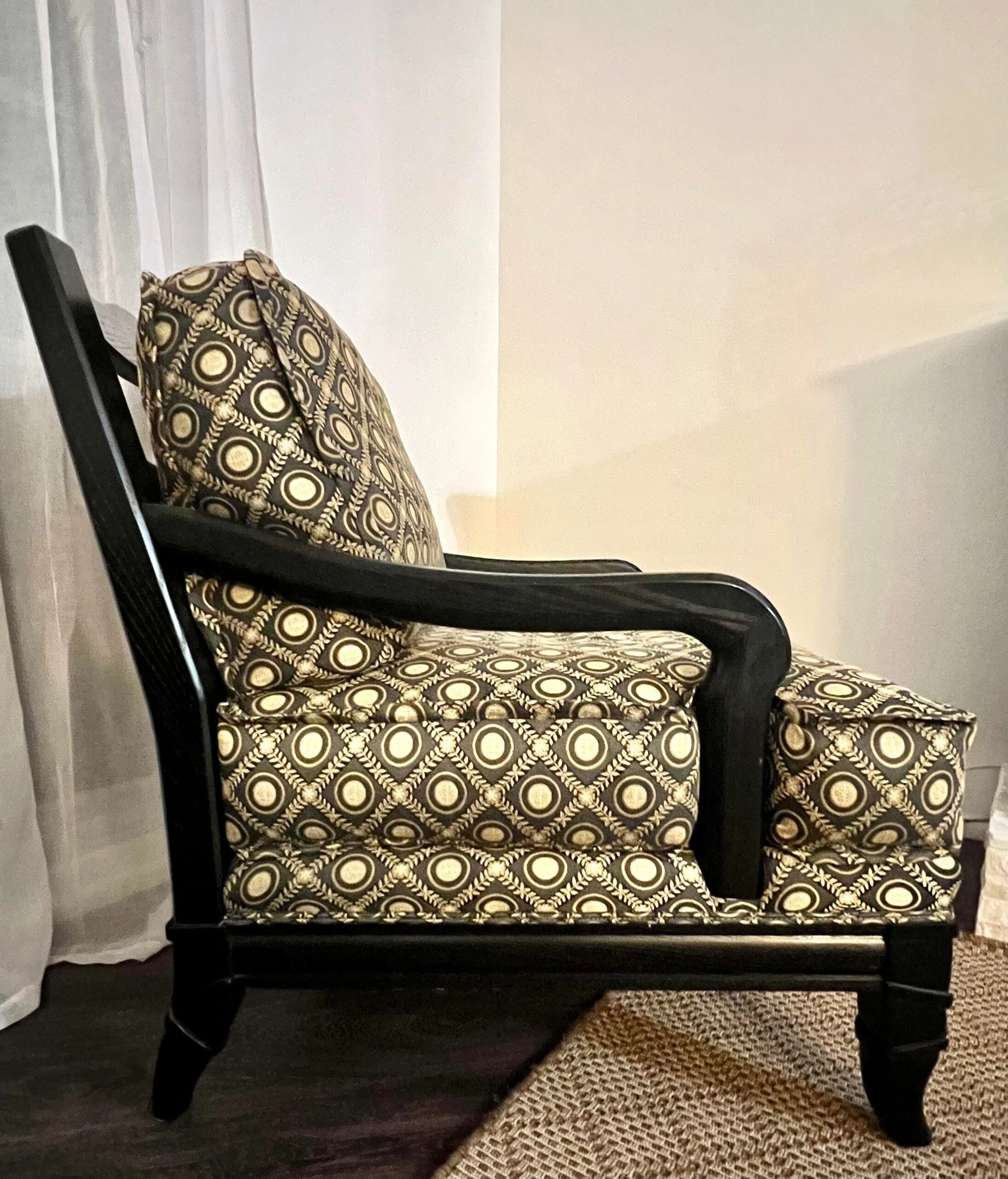 1980’s Vintage Marge Carson Accent Chairs Plus Ottoman- 3 Pieces 3 1980’s Vintage Marge Carson Accent Chairs Plus Ottoman- 3 Pieces - Image 3