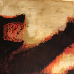 1980’s Vintage Pop Abstract Bear Painting Mid Century Modern Frame -chairish shop 1980s vintage pop abstract bear painting mid century modern frame 8958