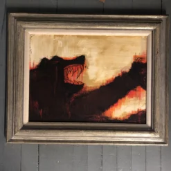 1980’s Vintage Pop Abstract Bear Painting Mid Century Modern Frame -chairish shop 1980s vintage pop abstract bear painting mid century modern frame 9231