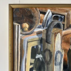 1980's Vintage Still Life Oil Painting , Framed 14 1980's Vintage Still Life Oil Painting , Framed -chairish shop 1980s vintage still life oil painting framed 2101 scaled