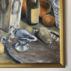 1980's Vintage Still Life Oil Painting , Framed 16 1980's Vintage Still Life Oil Painting , Framed -chairish shop 1980s vintage still life oil painting framed 3160 scaled