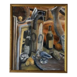 1980's Vintage Still Life Oil Painting , Framed