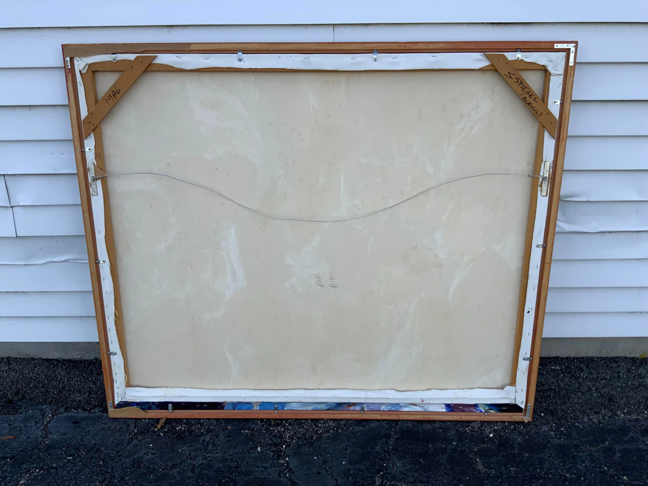 1986 "Party Of Six" S. Spiegel Signed Modernist Figurative Painting 6 1986 "Party Of Six" S. Spiegel Signed Modernist Figurative Painting - Image 6