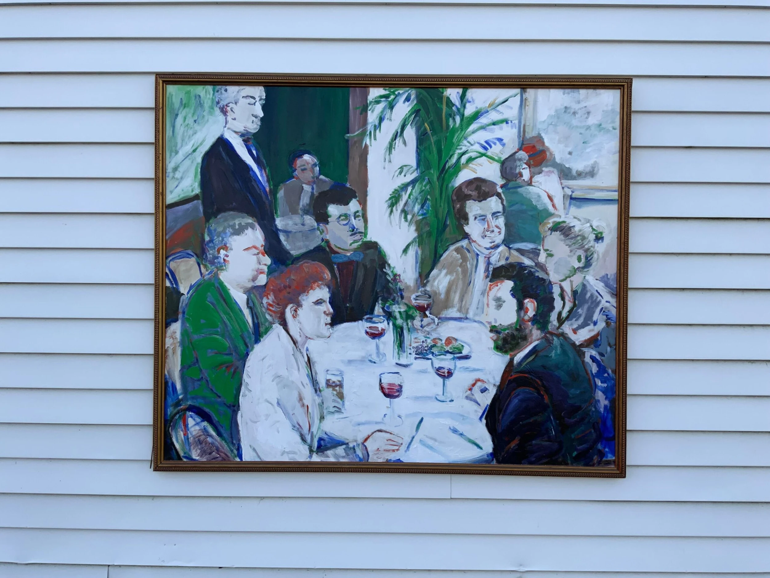 1986 "Party Of Six" S. Spiegel Signed Modernist Figurative Painting 9 1986 "Party Of Six" S. Spiegel Signed Modernist Figurative Painting - Image 9