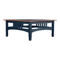 1990's Ethan Allen American Impressions Square Coffee Table 24-8400 Cherry With Black Base