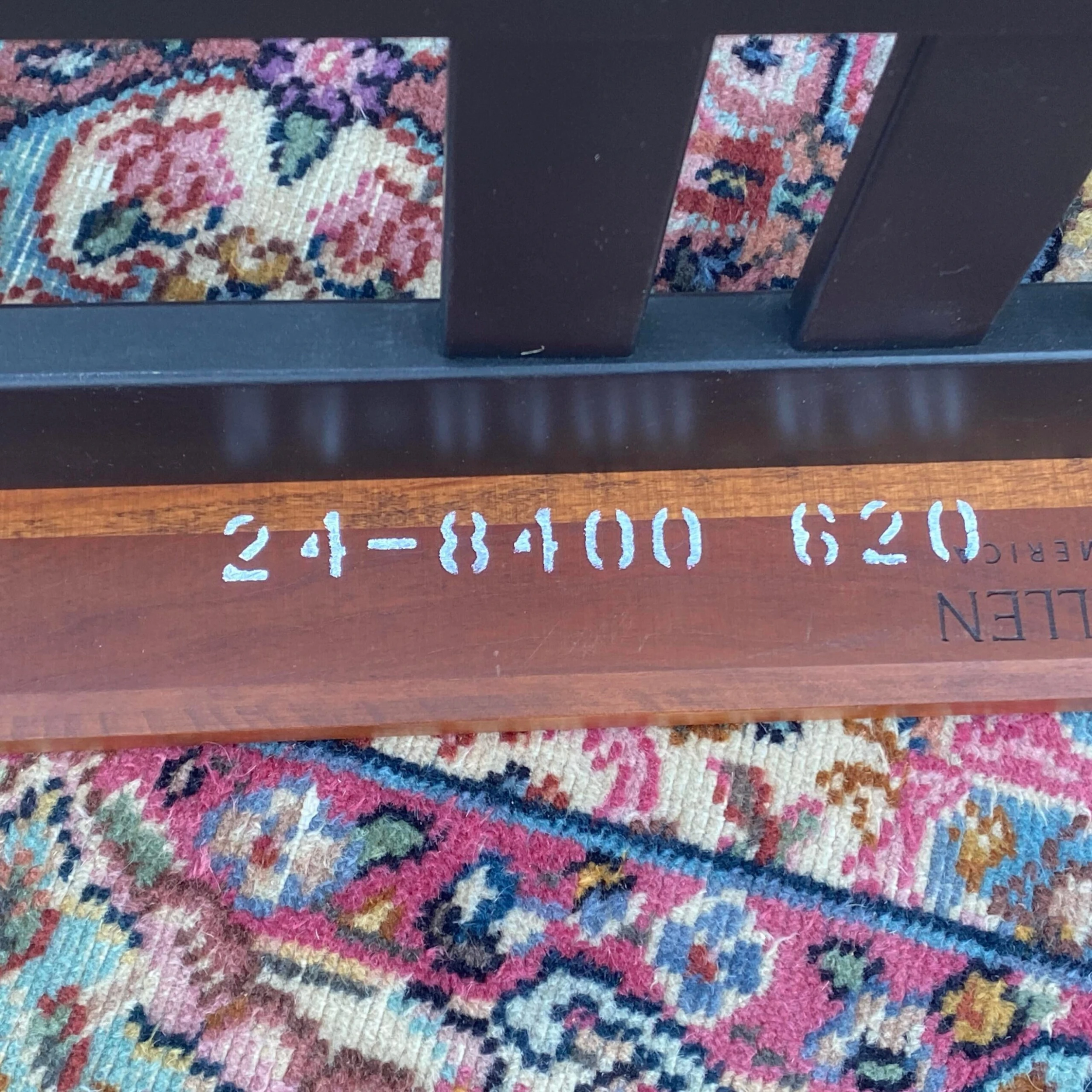 1990's Ethan Allen American Impressions Square Coffee Table 24-8400 Cherry With Black Base 9 1990's Ethan Allen American Impressions Square Coffee Table 24-8400 Cherry With Black Base - Image 9