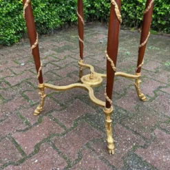 1990's French Louis XVI Side Table In Mahogany With Bronze And Marble Top -chairish shop 1990s french louis xvi side table in mahogany with bronze and marble top 3038